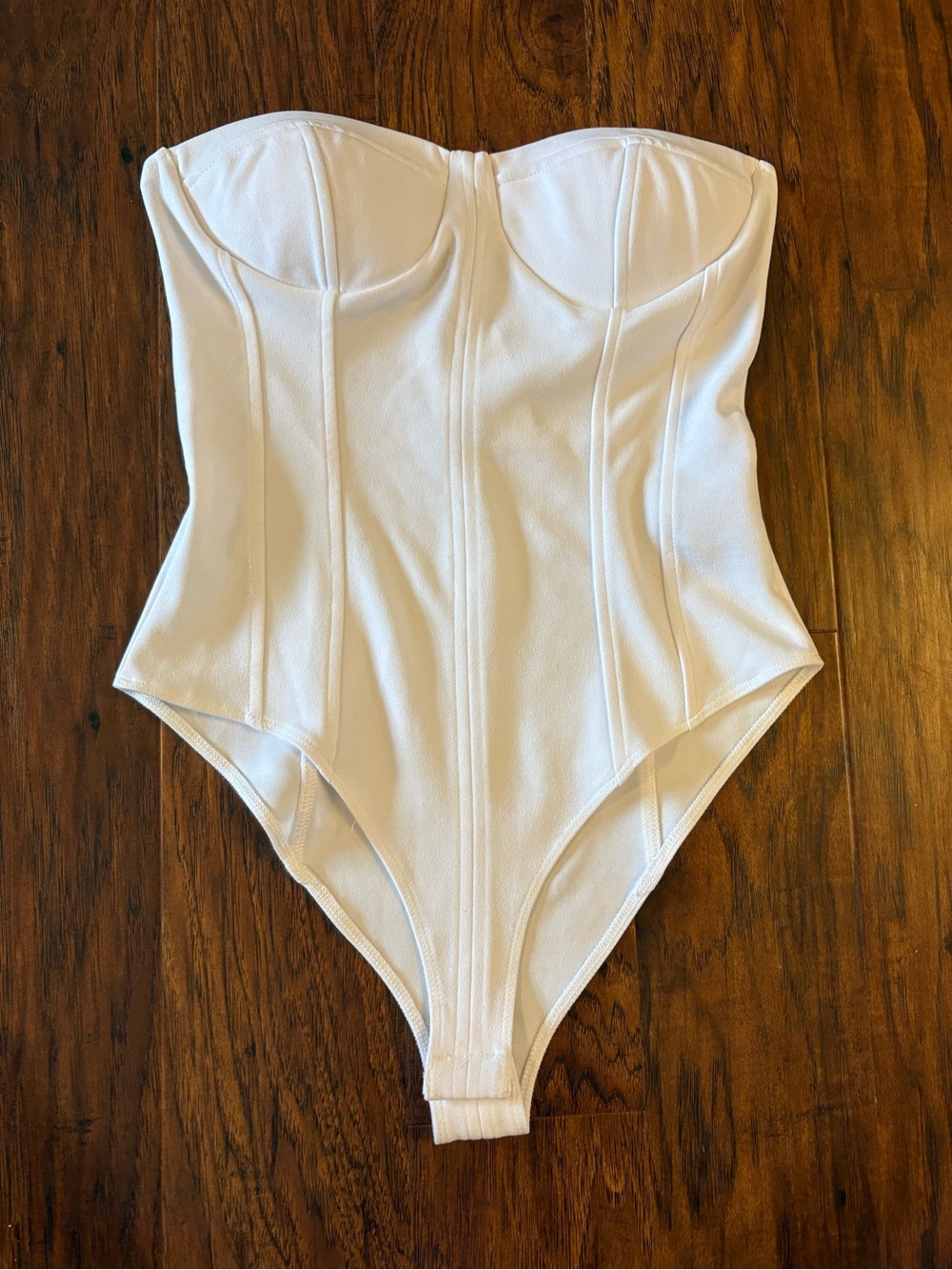 NWT Forever 21 White Strapless Bodysuit Size Large